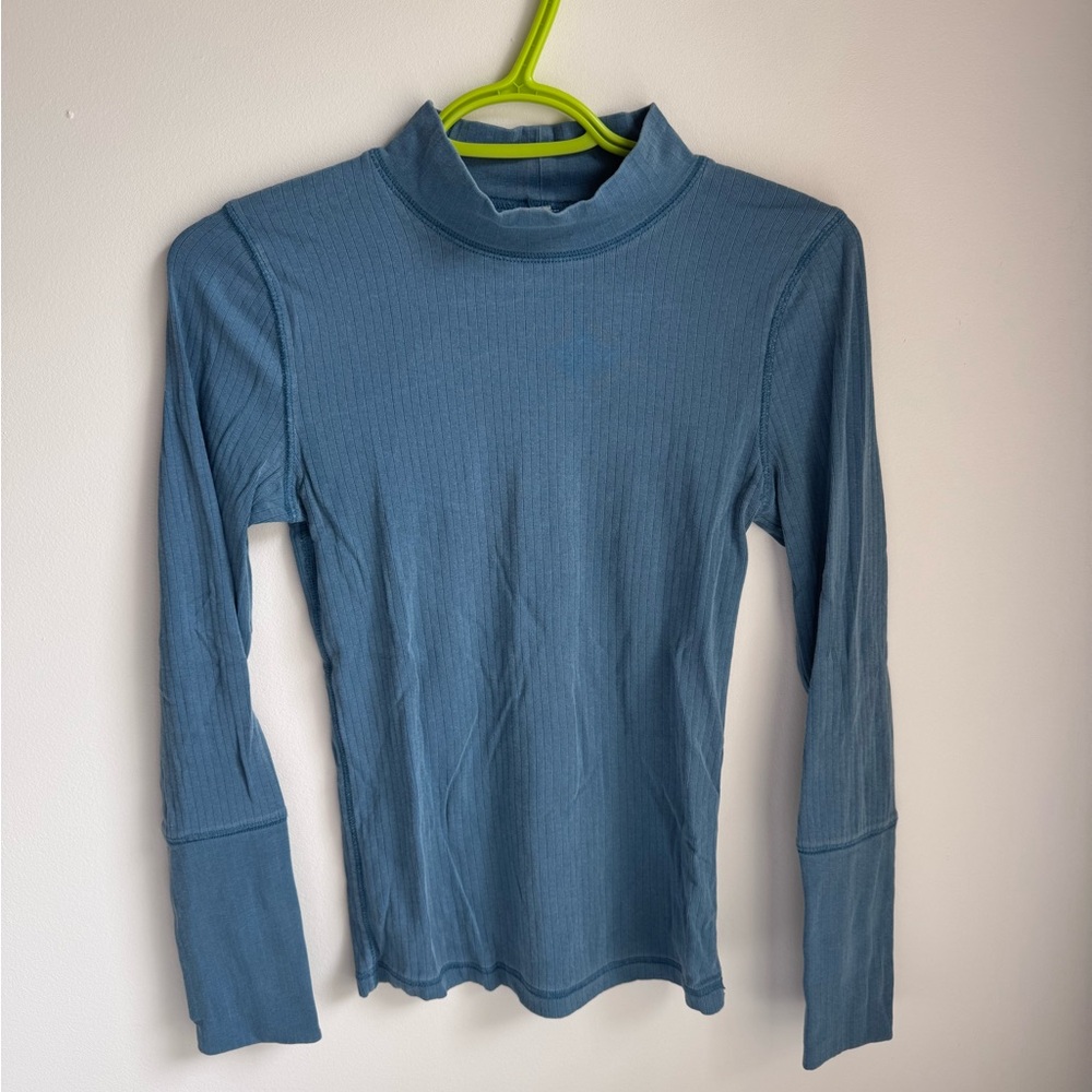 Free People Blue Long Sleeve Tee